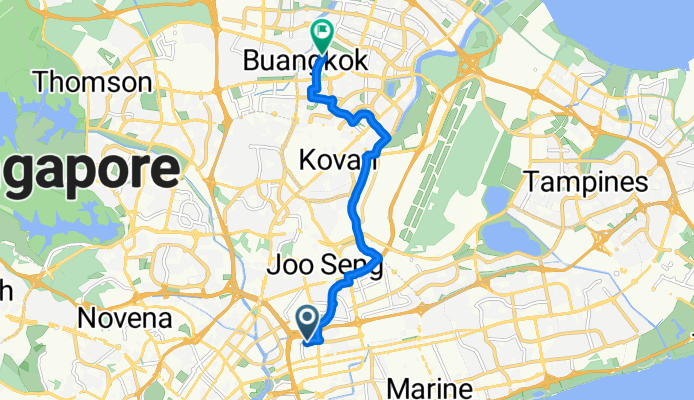 54 Sims Drive, Geylang to 451 Lorong Buang Kok, Sengkang