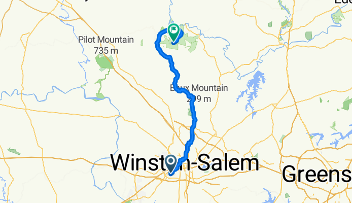 901 Bellview St, Winston-Salem to Camground Rd, Walnut Cove