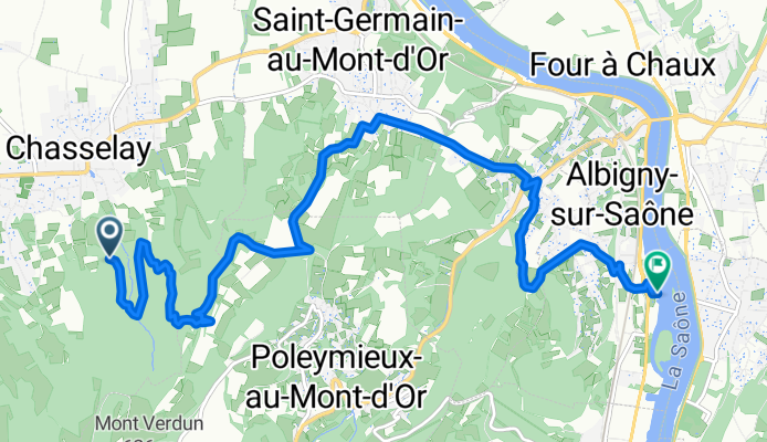 Itinéraire modéré en Albigny-sur-Saône