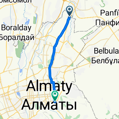 От улица Илийский Тракт, Алматы до Городская больница №5, Алматы