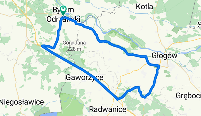 Bytom Odrzański-Miłaków-Jakubów-Jerzmanowa-Głogów-Bytom Odrzański