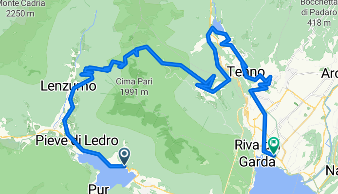 Lago di Ledro-Boca di Trat-Malga Pranzo-Campi-Lago di Tenno-Riva del Garda