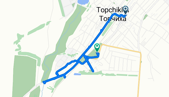 От Привокзальная улица 35А, Топчиха до улица Чехова 5, Топчиха