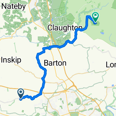 Route from Clifton Trees Cottage, Harbour Lane, Preston