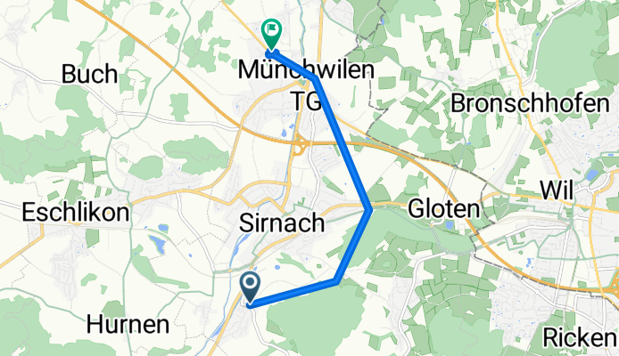 Widenackerstrasse 1, Sirnach nach Hauptstrasse 7 26, Münchwilen