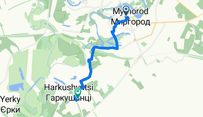 Route from Hoholia Street, Mirgorod