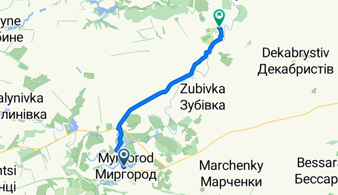 Route from Hoholia Street, Mirgorod