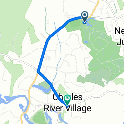 Route to 6 Charles River St, Needham