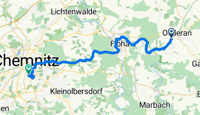 Moderate route in Oederan