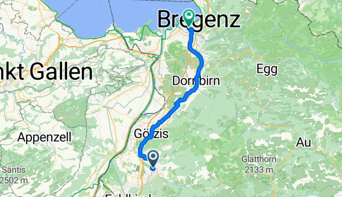 Gerade Fahrt in Bregenz