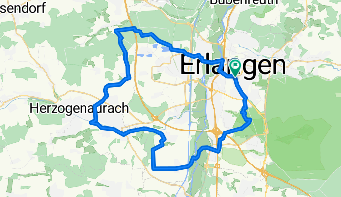 Erlangen Werner-v-Siemens-Str. nach Erlangen Ohmplatz