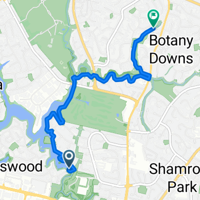 Route from 23 Kenwick Place, Burswood