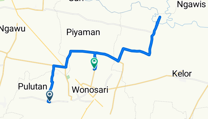 Siraman III, Kecamatan Wonosari to Jalan Taman Bakti, Kecamatan Wonosari