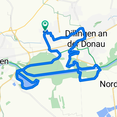Gerade Fahrt in Dillingen an der Donau