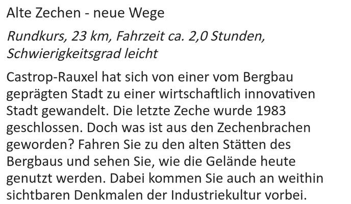 Zdjęcie 1 trasy Bikemap „Alte Zechen Neue Wege Victorstraße 5, Castrop-Rauxel nach Berliner Platz 7-9, Castrop-Rauxel”