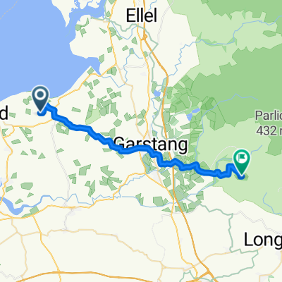 Route from Abram House, Smallwood Hey Road, Preston