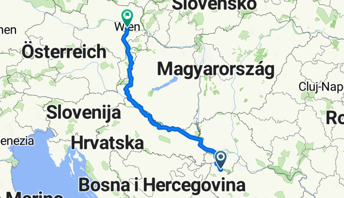 Norveška 4, Šabac to Stephansplatz T, Wien