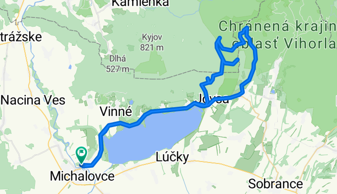 Michalovce Jovsa - Vihorlat - Trstie - Koniaren/Mur - Poruba pod Vihorlatom