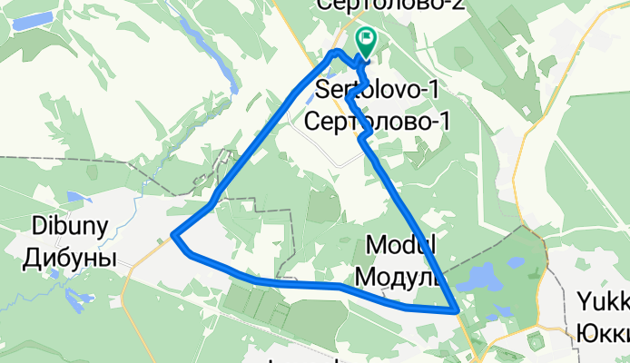 От улица Ветеранов 11 корпус 2, Сертолово до улица Ветеранов 11 корпус 1, Сертолово