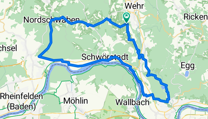 Runde Dinkelberg - Bergsee - Wehramündung