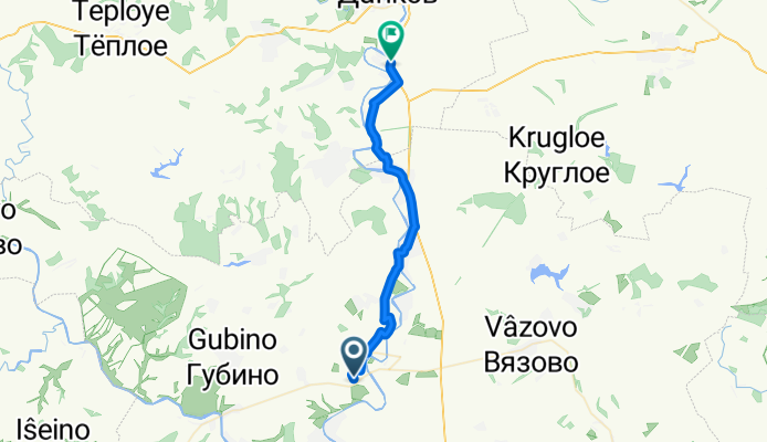 От улица Пушкина 38, Лебедянь до 42К-079, Новоникольское