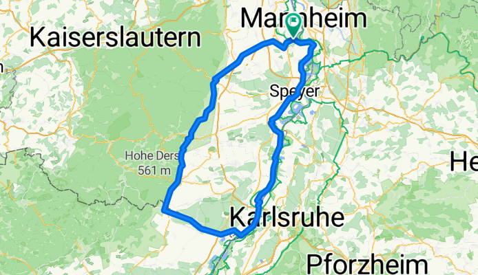 Ludwigshafen-Lauterbourg-Wissembourg-Weinstrasse-Ludwigshafen
