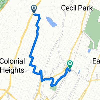 Route from 4 Roxbury Dr E, Yonkers