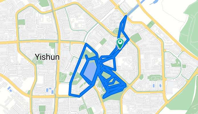 Moderate route in Yishun Park and Yishun Lake