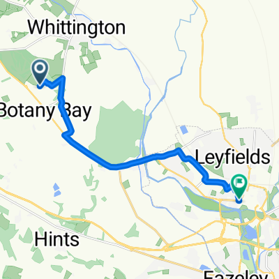 Chester Road, Lichfield to 15 Lichfield Street, Tamworth