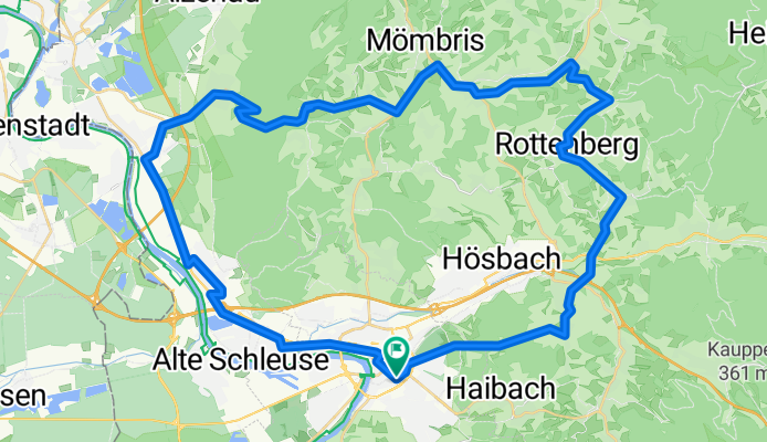 A`burg Stadt - Kleinostheim - Hohler Chaussee - Hohl - Mömbris - Blankenbach - Rottenberg - Sailauf - Schmerlenbach -A´burg Stadt