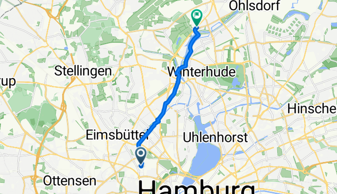 Bartelsstraße 2A, Hamburg to Alsterkrugchaussee 288, Hamburg