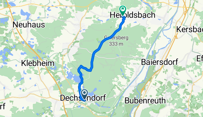 Egerstraße 22, Erlangen nach Reuendorfer Weg 8, Heroldsbach