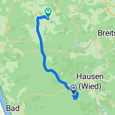 Dorfstraße 3, Hausen (Wied) nach Bahnhofstraße 2, Sankt Katharinen (Landkreis Neuwied)