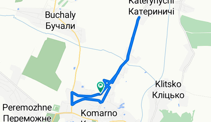вулиця Липя, Комарно to вулиця Липя, Комарно