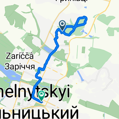 От Лісогринівецька вулиця 18, Хмельницький до вулиця Пилипчука 61, Хмельницький
