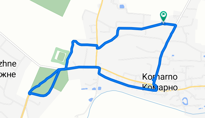 вулиця Липя, Комарно to вулиця Липя, Комарно