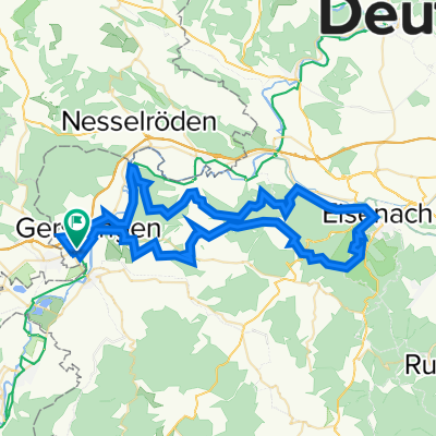 Untersuhl- Kratzeroda- Sallmannshäuser Rennsteig- Unterellen- Rangenhof- Clausberg- Sängerwiese- Wartburg- ESA- Stedtfelder Teiche- Lauchröden- Böller- Sallmann