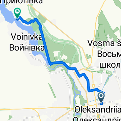 паром От Першотравнева вулиця 41, Олександрія до Приютівка