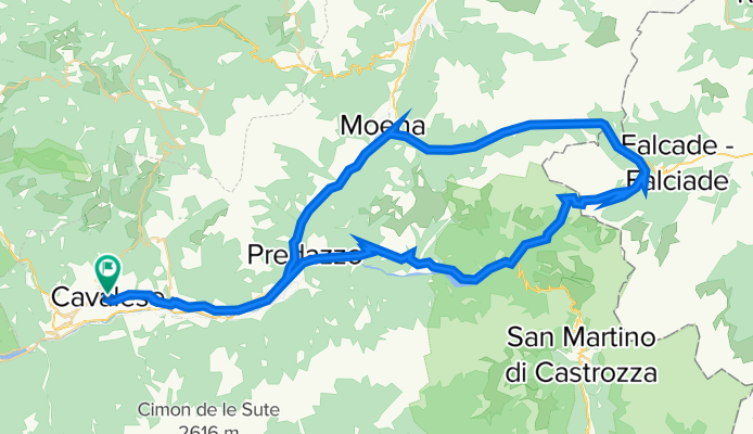 Cavalese-Passo Rolle-Passo Valles-Passo San Pellegrino-Cavalese