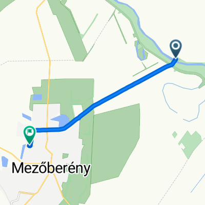 Route to Zrínyi sugárút 50., Mezőberény