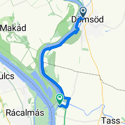 Route from Petőfi utca, Dömsöd