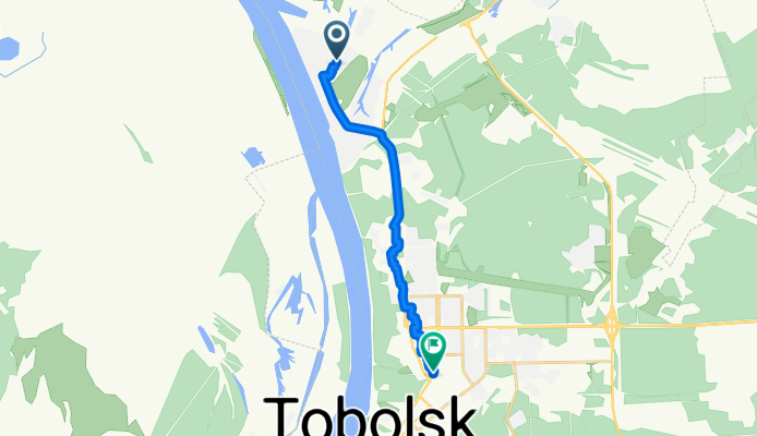 От улица Железнодорожная 7, Тобольск до 4 микрорайон 42/1, Тобольск