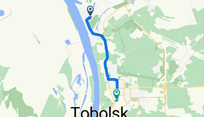 От улица Железнодорожная 7, Тобольск до 4 микрорайон 42/1, Тобольск