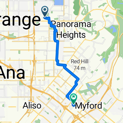 238 N Kathleen Ln, Orange to 2621–2639 El Camino Real, Tustin