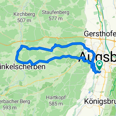 60km Rennradstrecke duch die westlichen Wälder