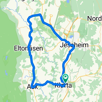 Kløfta - Eltonåsen - Garder - Jessheim - Kløfta