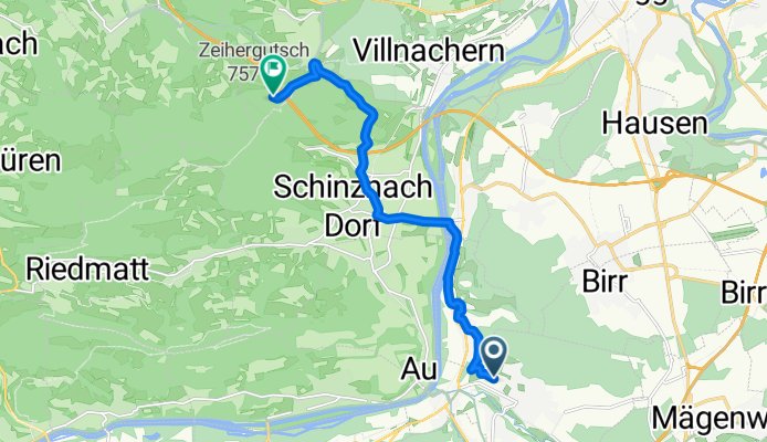 Gerade Fahrt in Bözberg