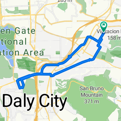Daly City Westlake Mall via Cayuga/Alemany