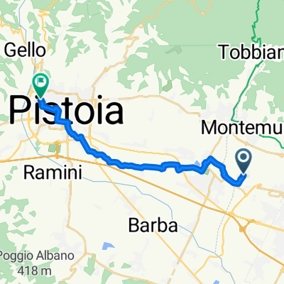 De Via Oste 109, Montemurlo a Viale Adua 184, Pistoia