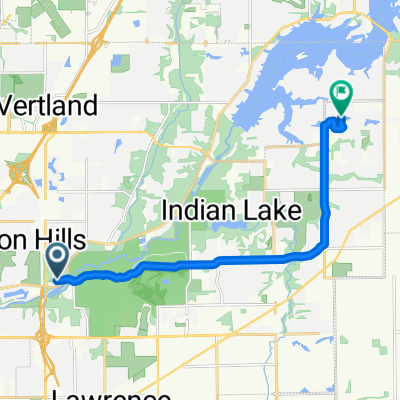 7125 Fall Creek Rd N, Indianapolis to 8340 Misty Dr, Lawrence